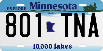 MN license plate 801TNA