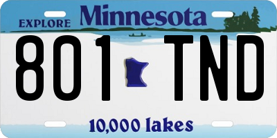 MN license plate 801TND
