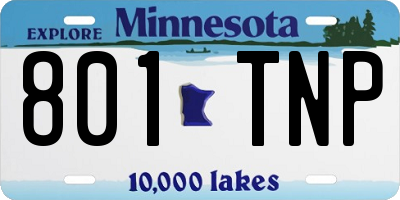 MN license plate 801TNP