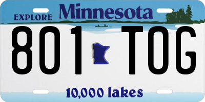 MN license plate 801TOG