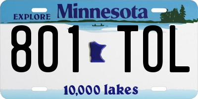 MN license plate 801TOL