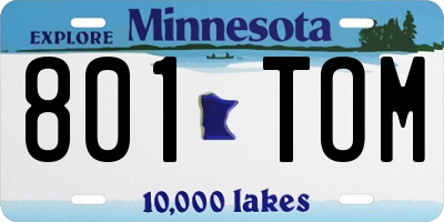 MN license plate 801TOM