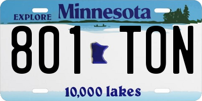 MN license plate 801TON