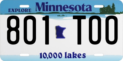 MN license plate 801TOO
