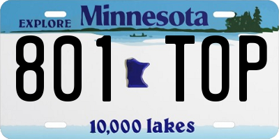 MN license plate 801TOP
