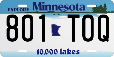 MN license plate 801TOQ