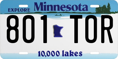 MN license plate 801TOR