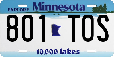 MN license plate 801TOS