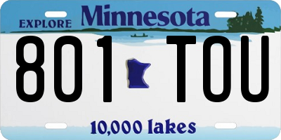 MN license plate 801TOU