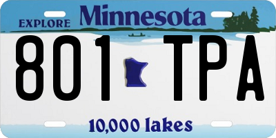 MN license plate 801TPA