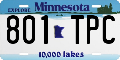 MN license plate 801TPC