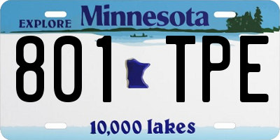 MN license plate 801TPE