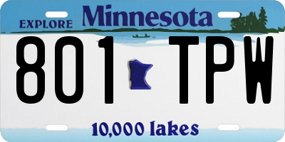 MN license plate 801TPW