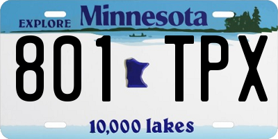 MN license plate 801TPX