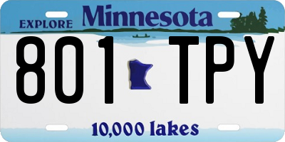 MN license plate 801TPY