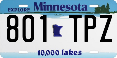 MN license plate 801TPZ