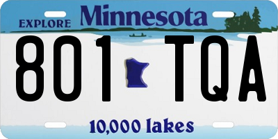 MN license plate 801TQA