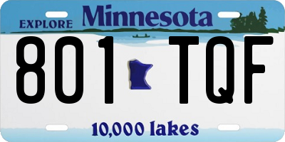 MN license plate 801TQF
