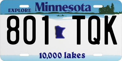 MN license plate 801TQK