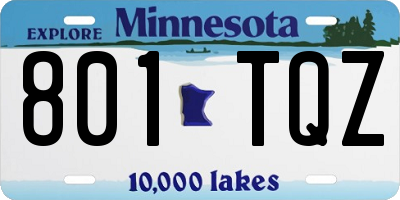 MN license plate 801TQZ