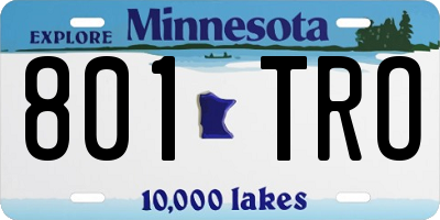 MN license plate 801TRO