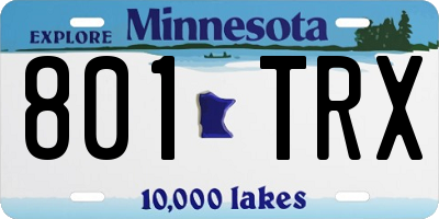 MN license plate 801TRX