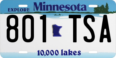 MN license plate 801TSA