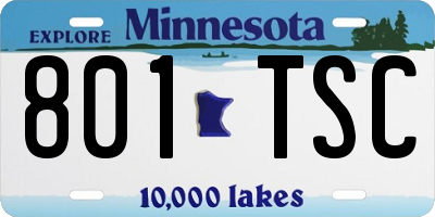 MN license plate 801TSC