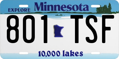 MN license plate 801TSF
