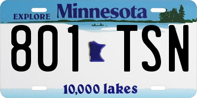 MN license plate 801TSN