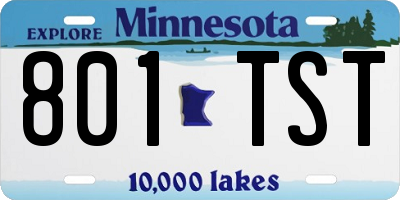 MN license plate 801TST