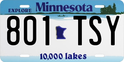 MN license plate 801TSY