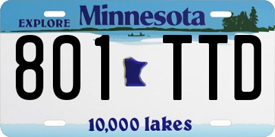 MN license plate 801TTD