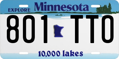 MN license plate 801TTO