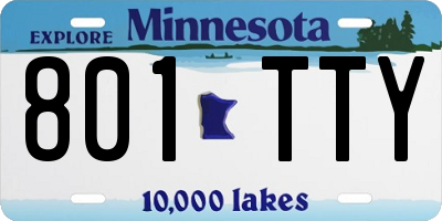 MN license plate 801TTY