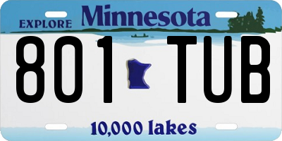 MN license plate 801TUB