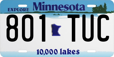 MN license plate 801TUC