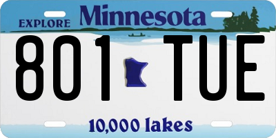 MN license plate 801TUE