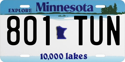 MN license plate 801TUN