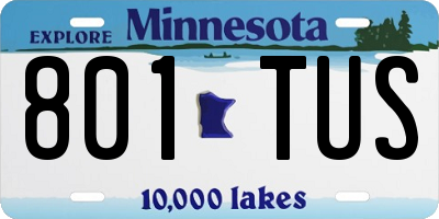 MN license plate 801TUS