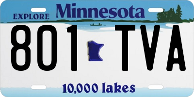 MN license plate 801TVA