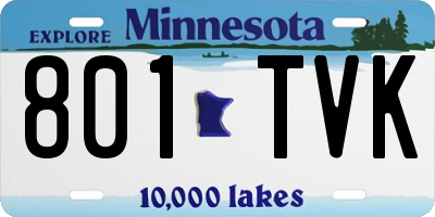 MN license plate 801TVK
