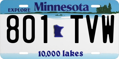 MN license plate 801TVW