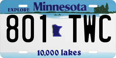 MN license plate 801TWC