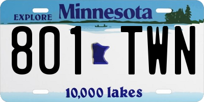 MN license plate 801TWN