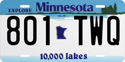 MN license plate 801TWQ