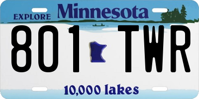 MN license plate 801TWR