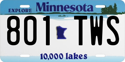 MN license plate 801TWS