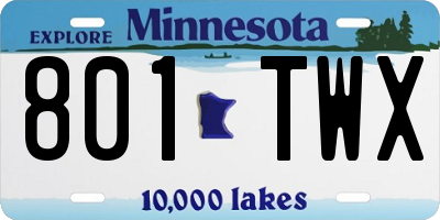 MN license plate 801TWX