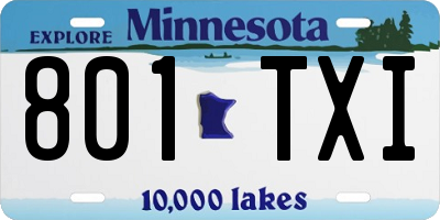MN license plate 801TXI